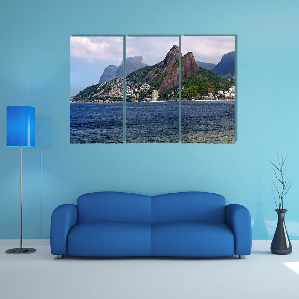 The Leblon and the Mountain Dois Irmao in Rio de Janeiro Multi Panel Canvas Wall Art
