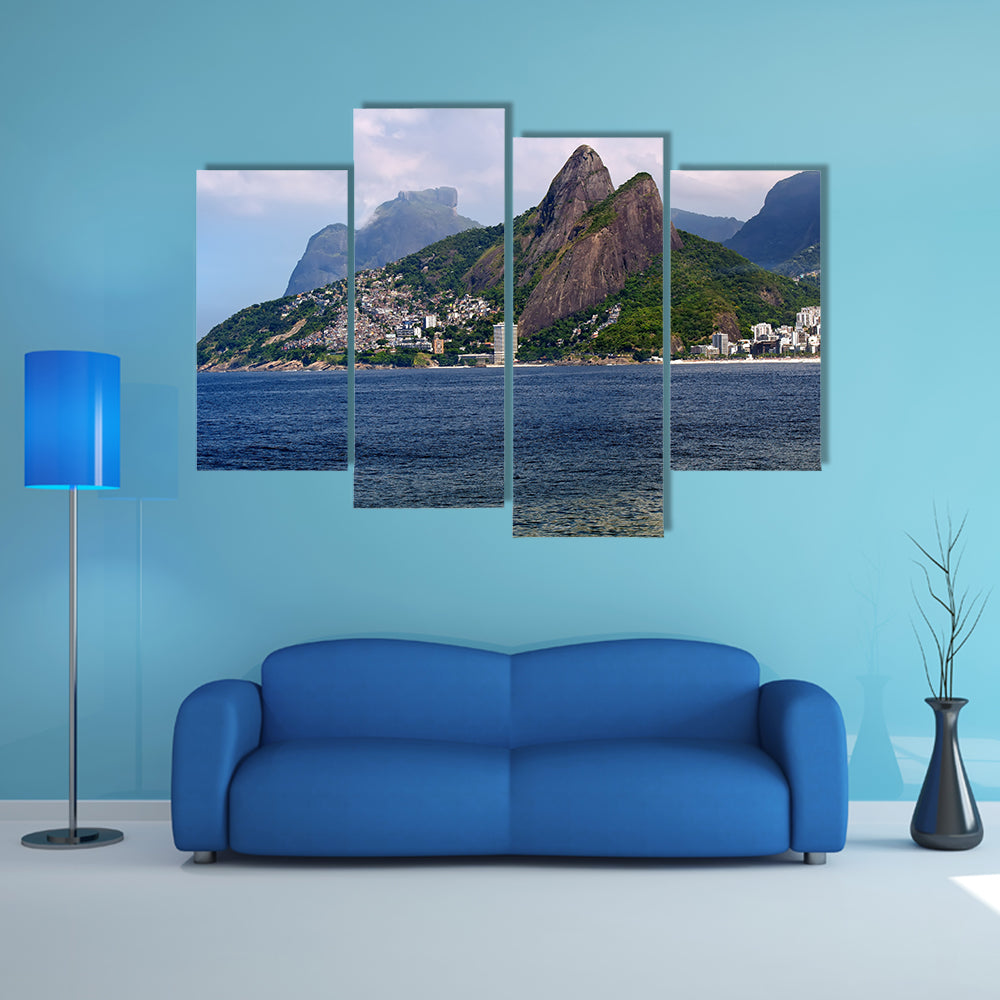 The Leblon and the Mountain Dois Irmao in Rio de Janeiro Multi Panel Canvas Wall Art