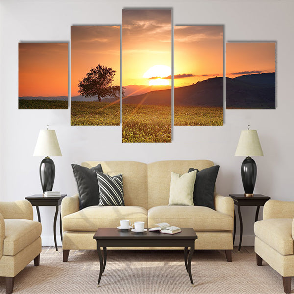 bulgarian sumer HDR sunset Multi panel canvas wall art