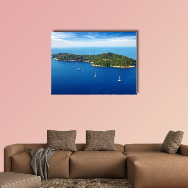 Picturesque seascape with cruise yachts Dubrovnik, Croatia wall art