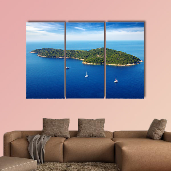 Picturesque seascape with cruise yachts Dubrovnik, Croatia wall art