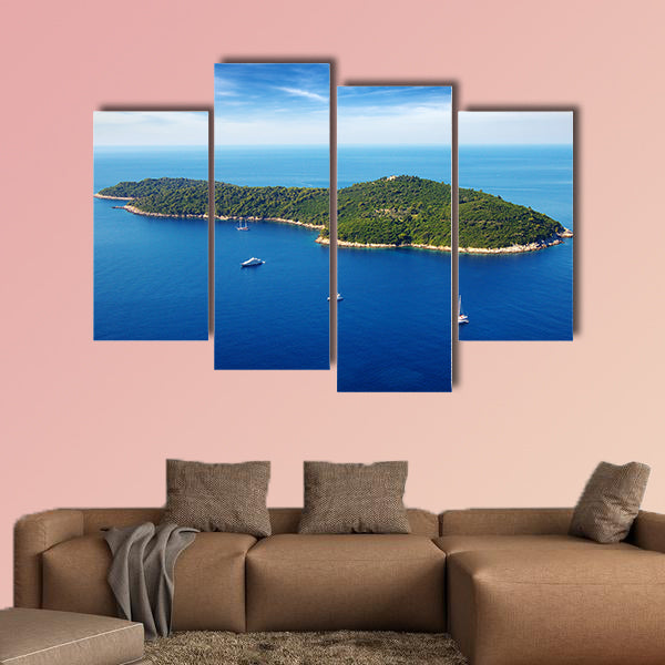 Picturesque seascape with cruise yachts Dubrovnik, Croatia wall art