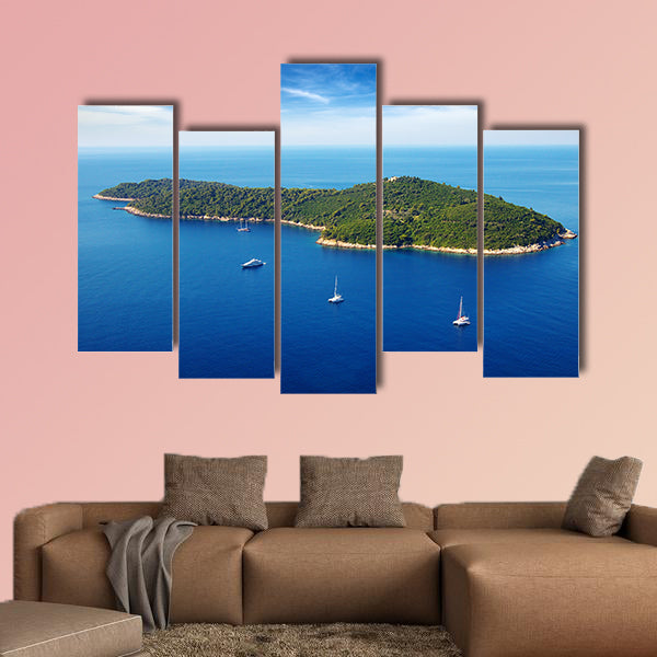 Picturesque seascape with cruise yachts Dubrovnik, Croatia wall art
