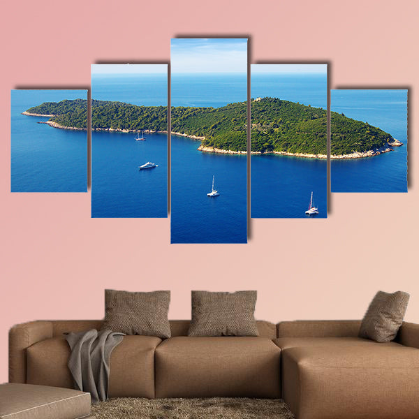 Picturesque seascape with cruise yachts Dubrovnik, Croatia wall art