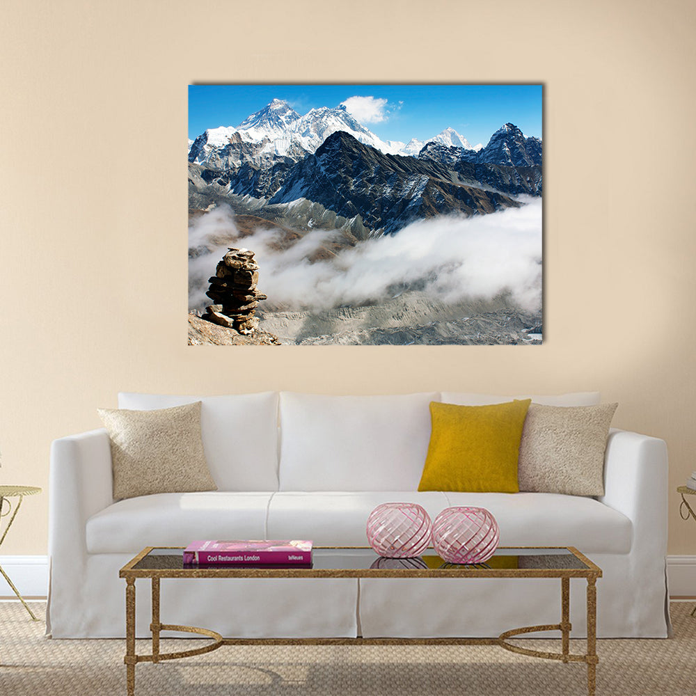 View from Gokyo to everest Multi panel canvas wall art