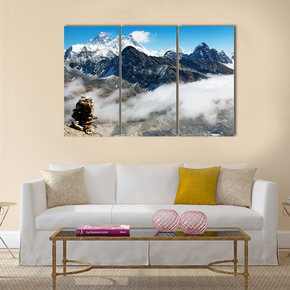 View from Gokyo to everest Multi panel canvas wall art