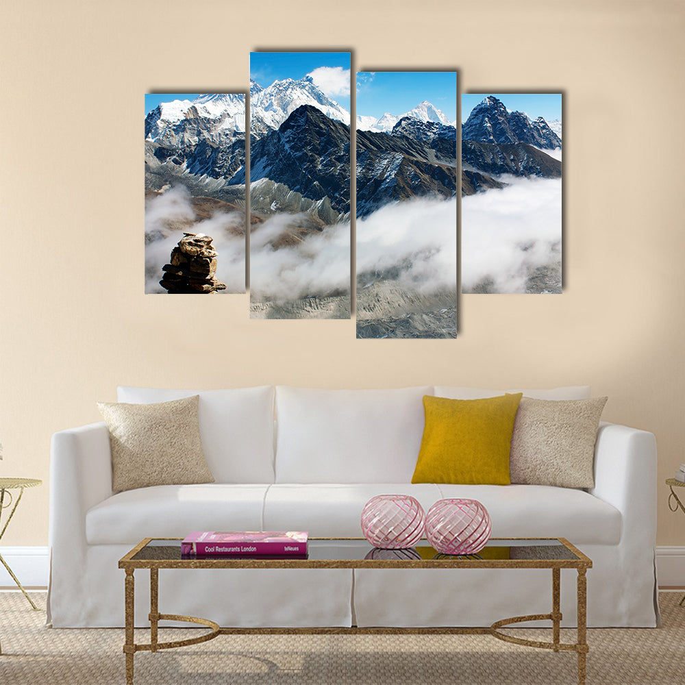 View from Gokyo to everest Multi panel canvas wall art