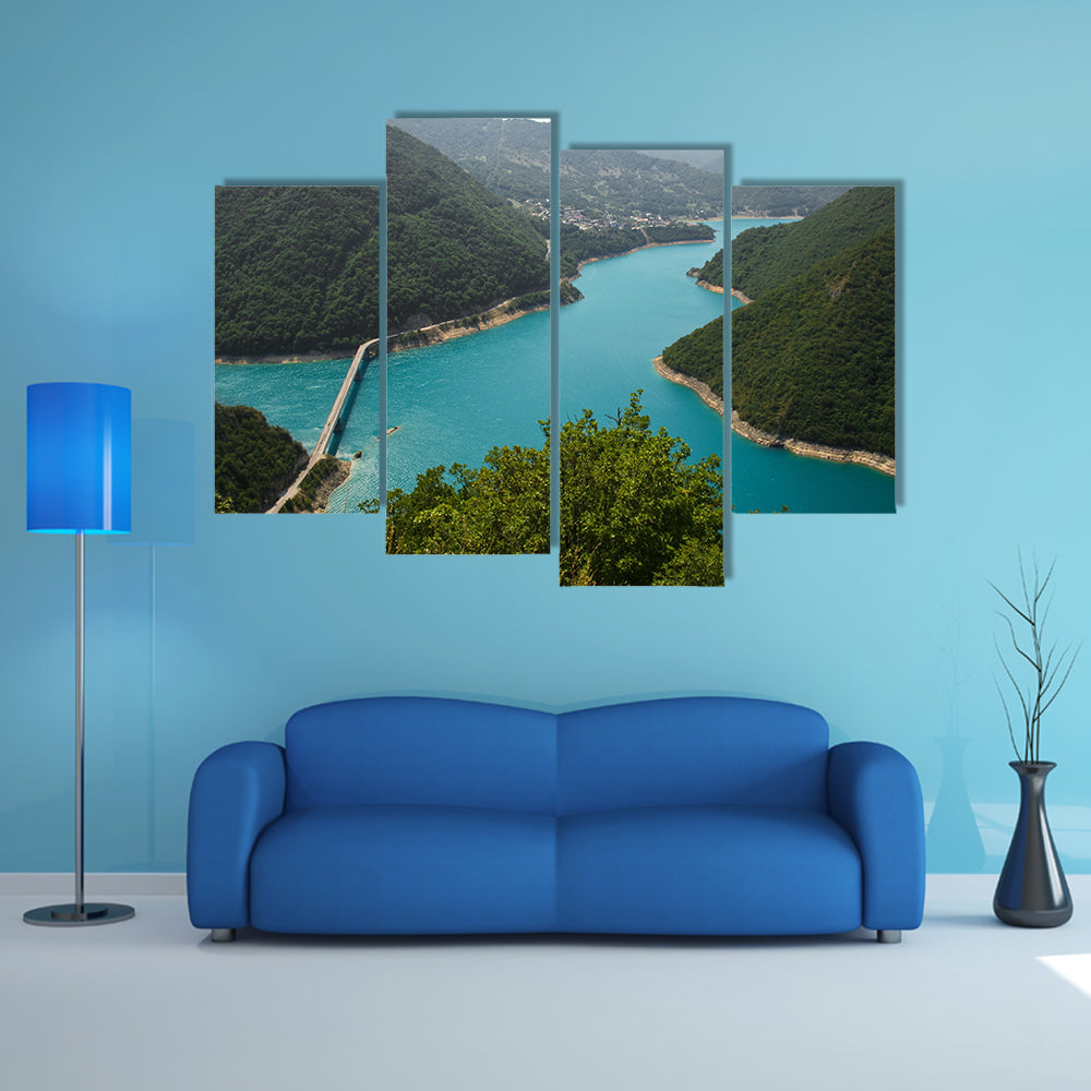 Pivsko lake in Montenegro Multi Panel Canvas Wall Art