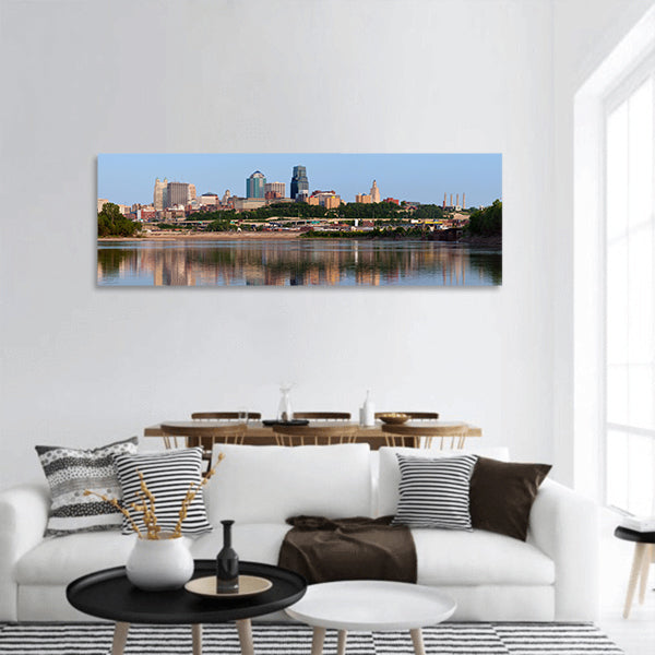 Kansas City skyline, image of the Kansas City downtown district panoramic canvas wall art