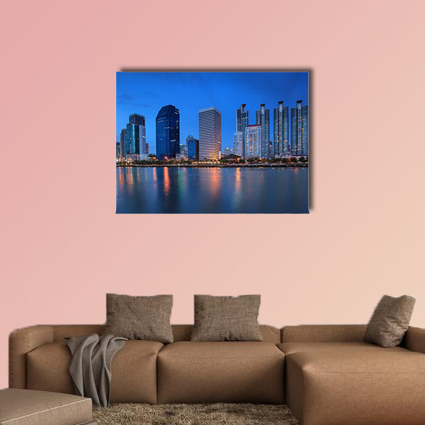 The high-rise buildings in downtown Bangkok Multi panel canvas wall art
