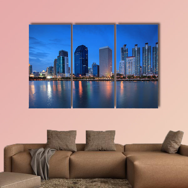 The high-rise buildings in downtown Bangkok Multi panel canvas wall art