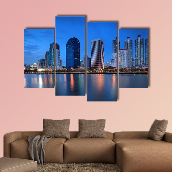 The high-rise buildings in downtown Bangkok Multi panel canvas wall art