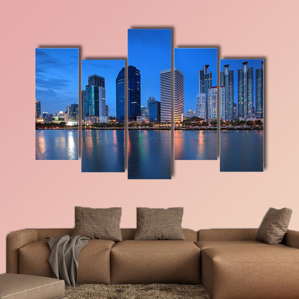 The high-rise buildings in downtown Bangkok Multi panel canvas wall art
