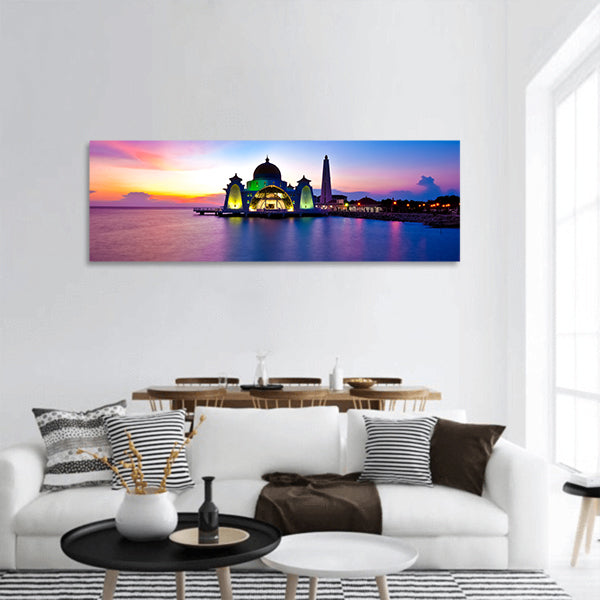 Masjid Selat Melaka Malaysia panoramic canvas wall art