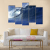 close up image of wave in ocean in Fiji multi panel canvas wall art