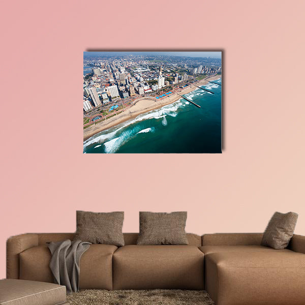 Aerial view of Durban, South Africa multi panel canvas wall art