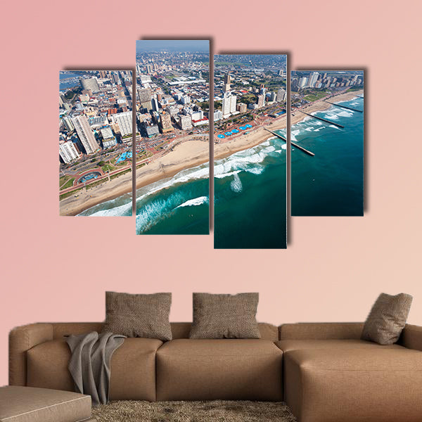 Aerial view of Durban, South Africa multi panel canvas wall art