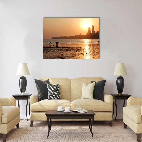 Chowpatty Beach, South Mumbai Multi Panel Canvas Wall Art