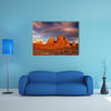 Sunset in Sahara Desert Hoggar mountains Algeria Multi panel canvas wall art