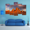 Sunset in Sahara Desert Hoggar mountains Algeria Multi panel canvas wall art