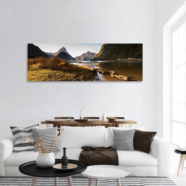 Milford Sound, New Zealand Fiordland panoramic canvas wall art