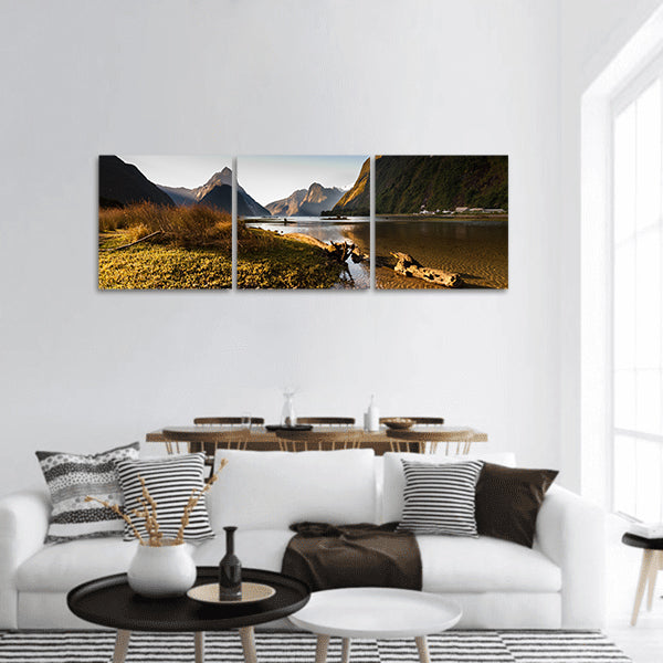 Milford Sound, New Zealand Fiordland panoramic canvas wall art