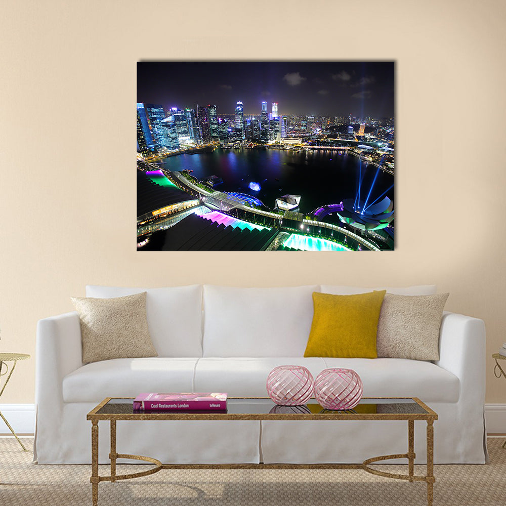 Singapore at night Multi panel canvas wall art