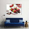 Fresh strawberries dipped in dark chocolate Multi panel canvas wall art