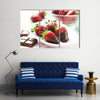 Fresh strawberries dipped in dark chocolate Multi panel canvas wall art