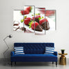 Fresh strawberries dipped in dark chocolate Multi panel canvas wall art