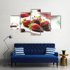 Fresh strawberries dipped in dark chocolate Multi panel canvas wall art