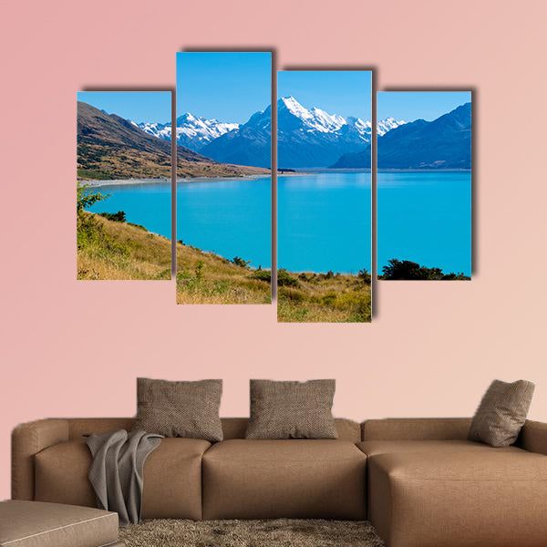 Mighty Aoraki Mount Cook towering over glacial Lake Pukaki Canterbury, wall art