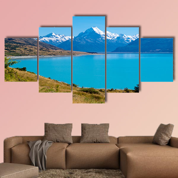 Mighty Aoraki Mount Cook towering over glacial Lake Pukaki Canterbury, wall art