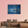 Chicago Downtown at Night Multi panel canvas wall art