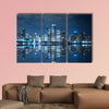 Chicago Downtown at Night Multi panel canvas wall art