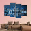 Chicago Downtown at Night Multi panel canvas wall art