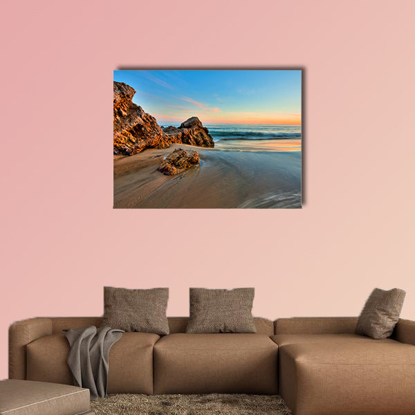 Sunset at california beach Multi panel canvas wall art