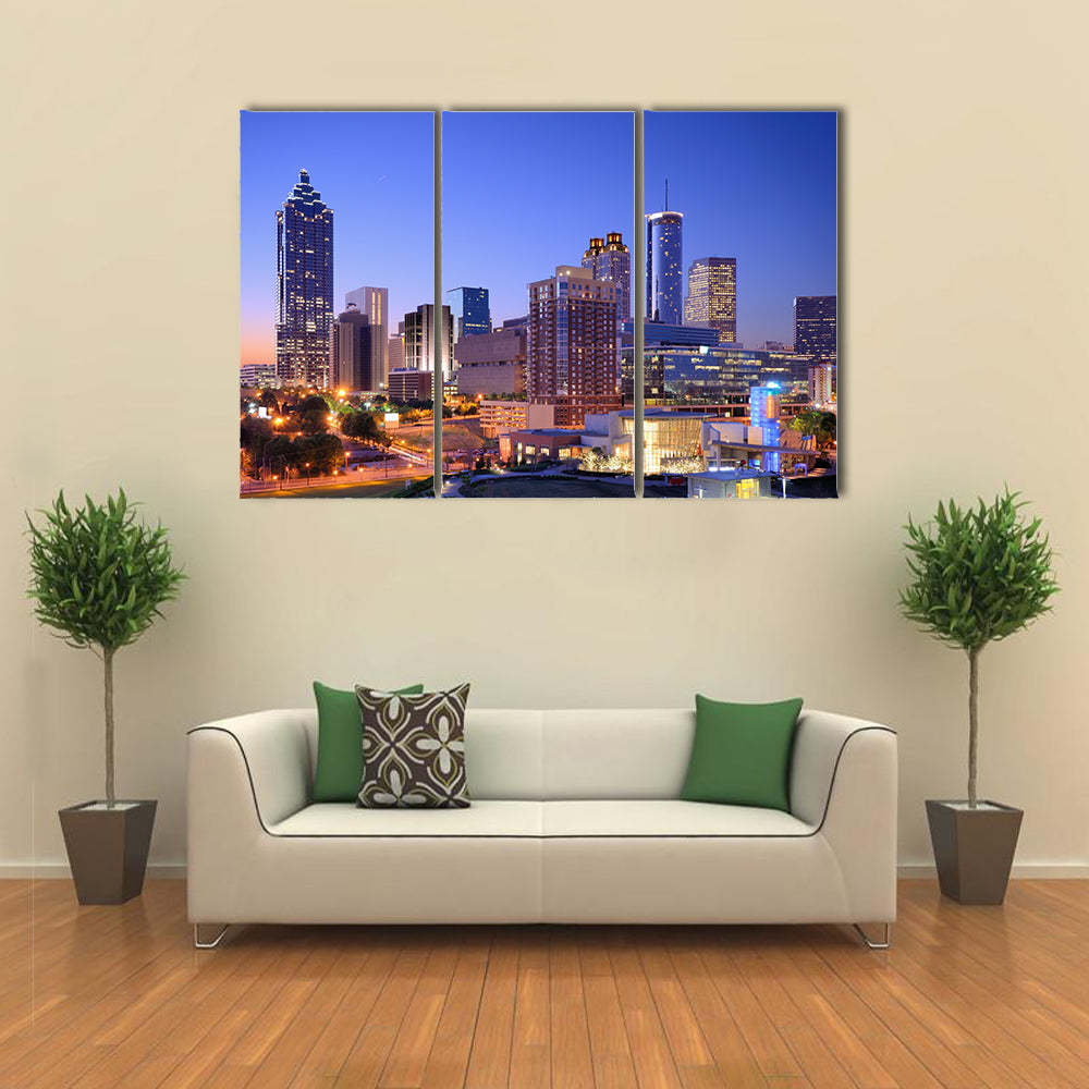 Morning view of downtown Atlanta, Georgia, USA Multi panel canvas wall art