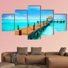 Vacation in Tropic Paradise Jetty on Isla Mujeres, Mexico canvas wall art