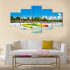 Kayaks And Sailing Boats On The Beautiful Beach Of Varadero In Cuba Multi Panel Canvas Wall Art