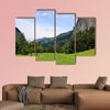 Green alpine meadow near Trummelbach Falls, Switzerland multi panel canvas wall art