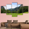 Green alpine meadow near Trummelbach Falls, Switzerland multi panel canvas wall art