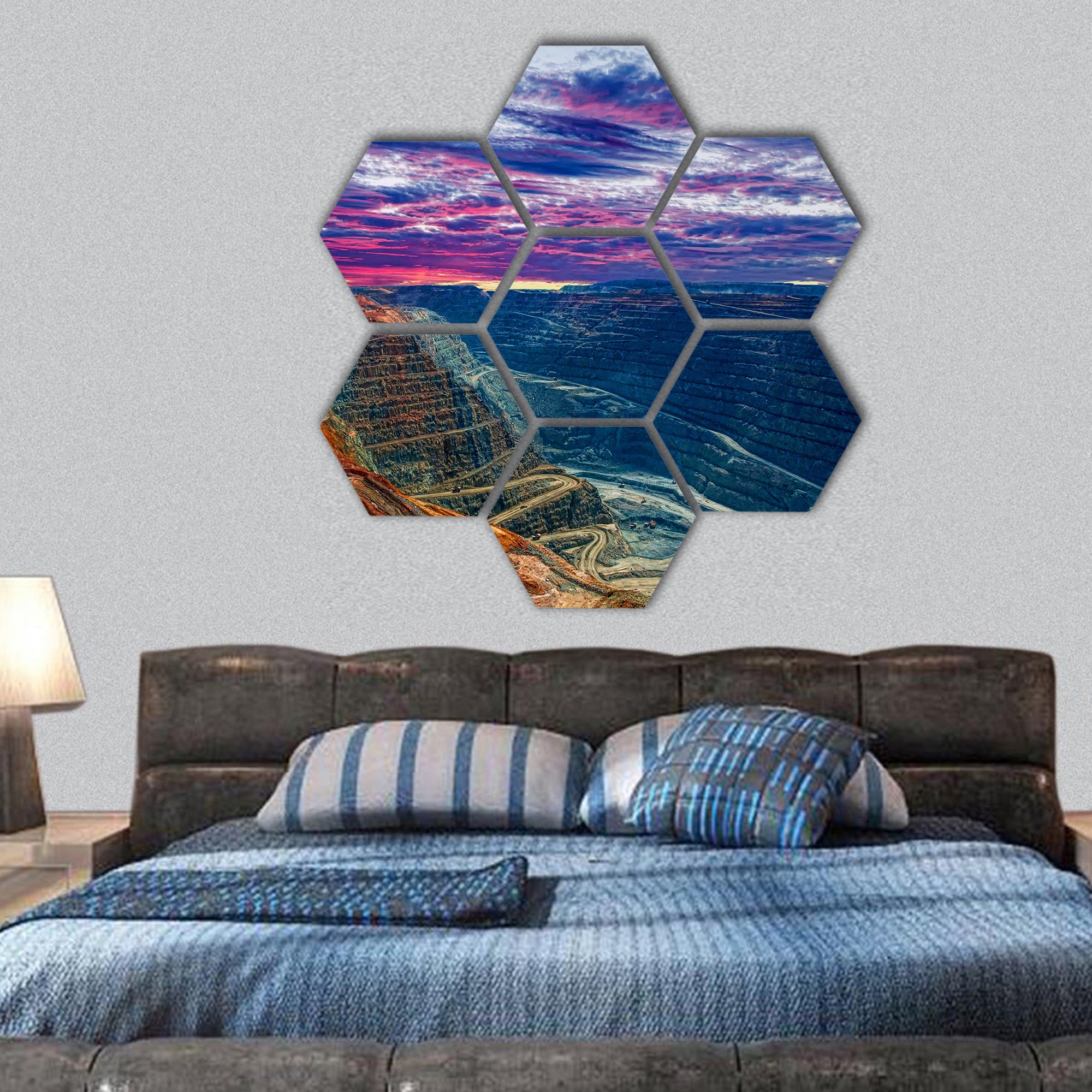 Super Pit Kalgoorlie Western Australia hexagonal canvas wall art