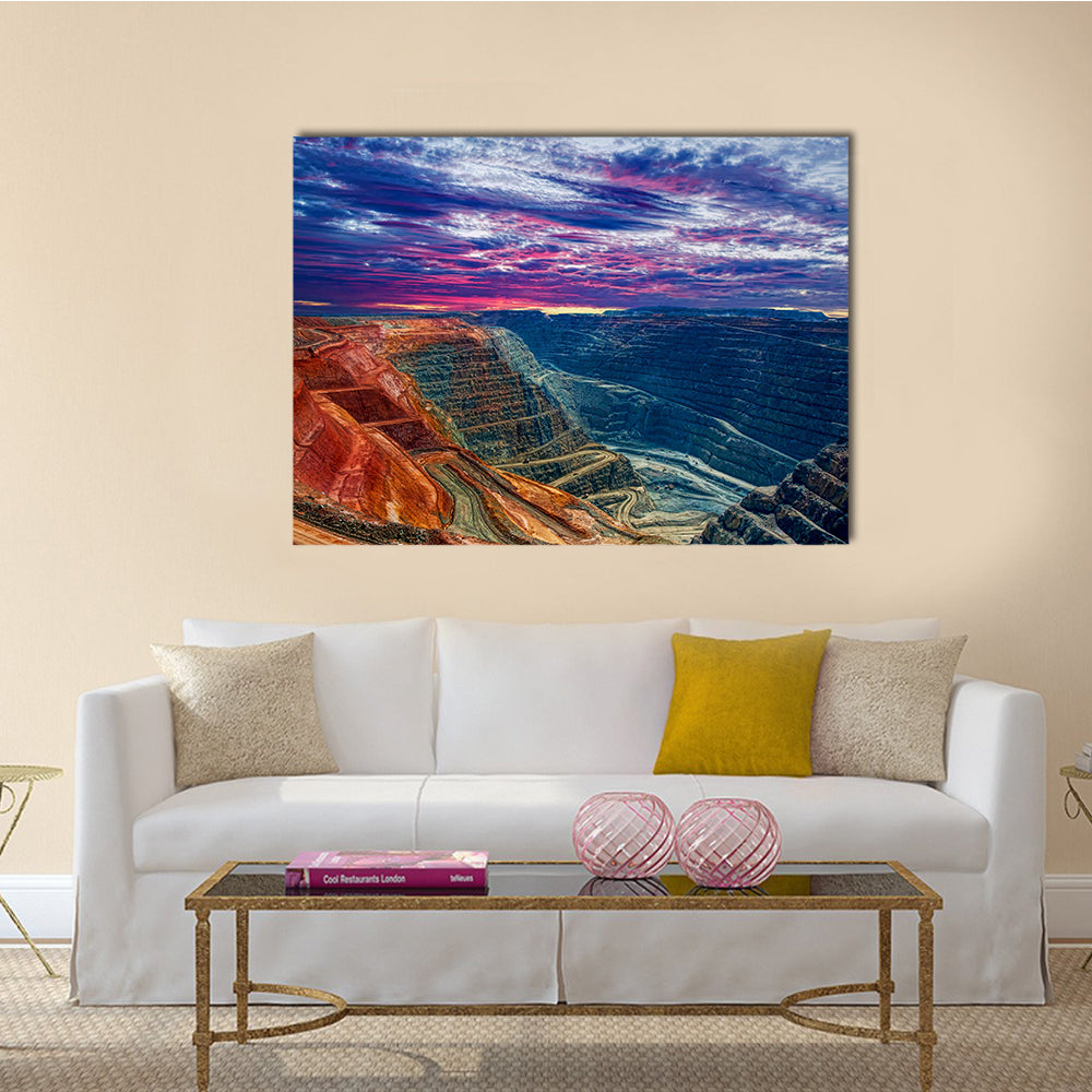 beautiful view of Super Pit Kalgoorlie Western Australia multi panel canvas wall art
