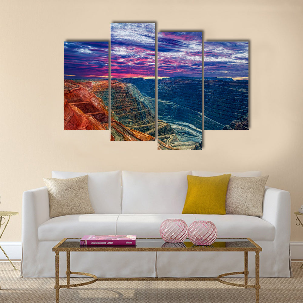 beautiful view of Super Pit Kalgoorlie Western Australia multi panel canvas wall art