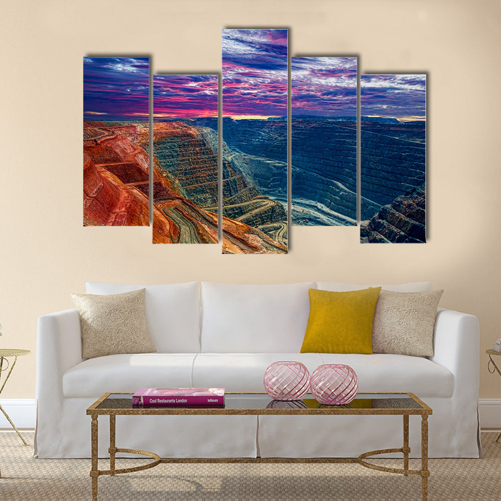 beautiful view of Super Pit Kalgoorlie Western Australia multi panel canvas wall art