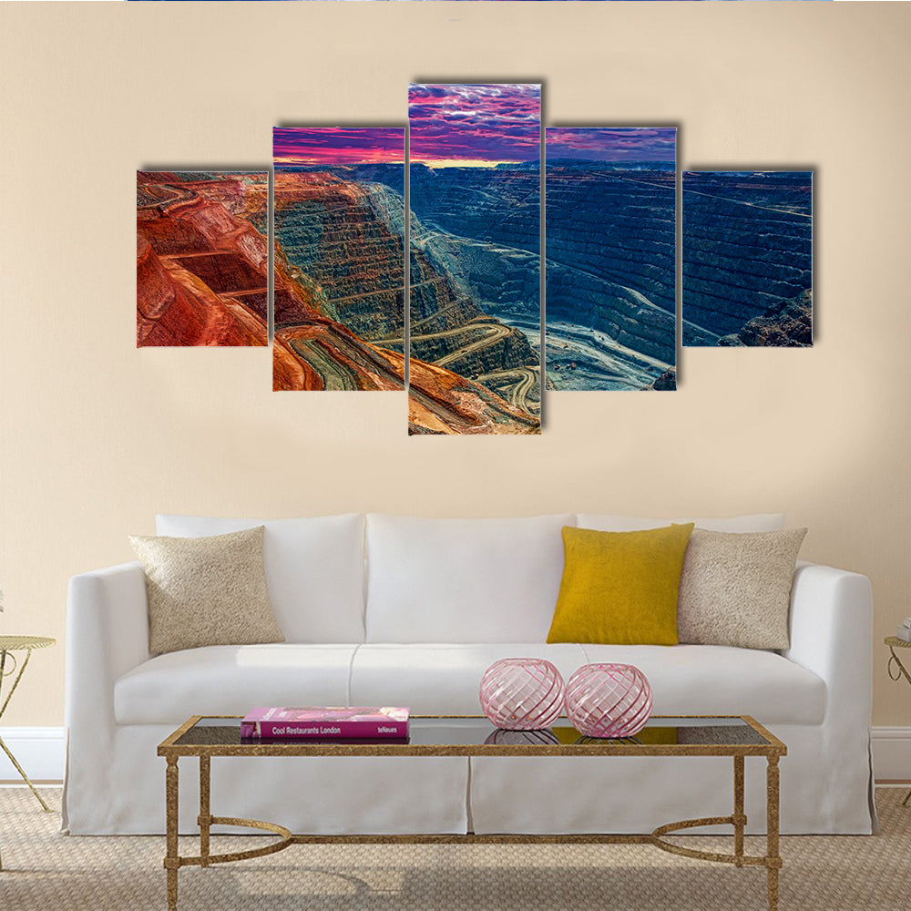 beautiful view of Super Pit Kalgoorlie Western Australia multi panel canvas wall art