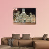 Palacio de Cibeles at night, Madrid, Spain multi panel canvas wall art