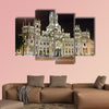 Palacio de Cibeles at night, Madrid, Spain multi panel canvas wall art