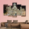 Palacio de Cibeles at night, Madrid, Spain multi panel canvas wall art